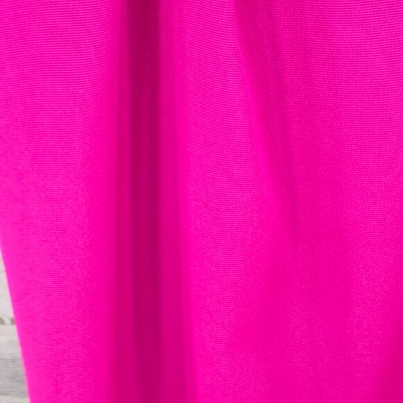 BCBGeneration ONE SHOULDER HOT PINK COCKTAIL DRESS WOMEN'S SIZE 12 LINED *FLAW* - Picture 11 of 16